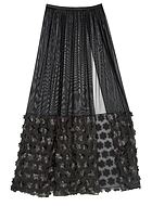 Beautiful maxi skirt, sheer mesh, flowers